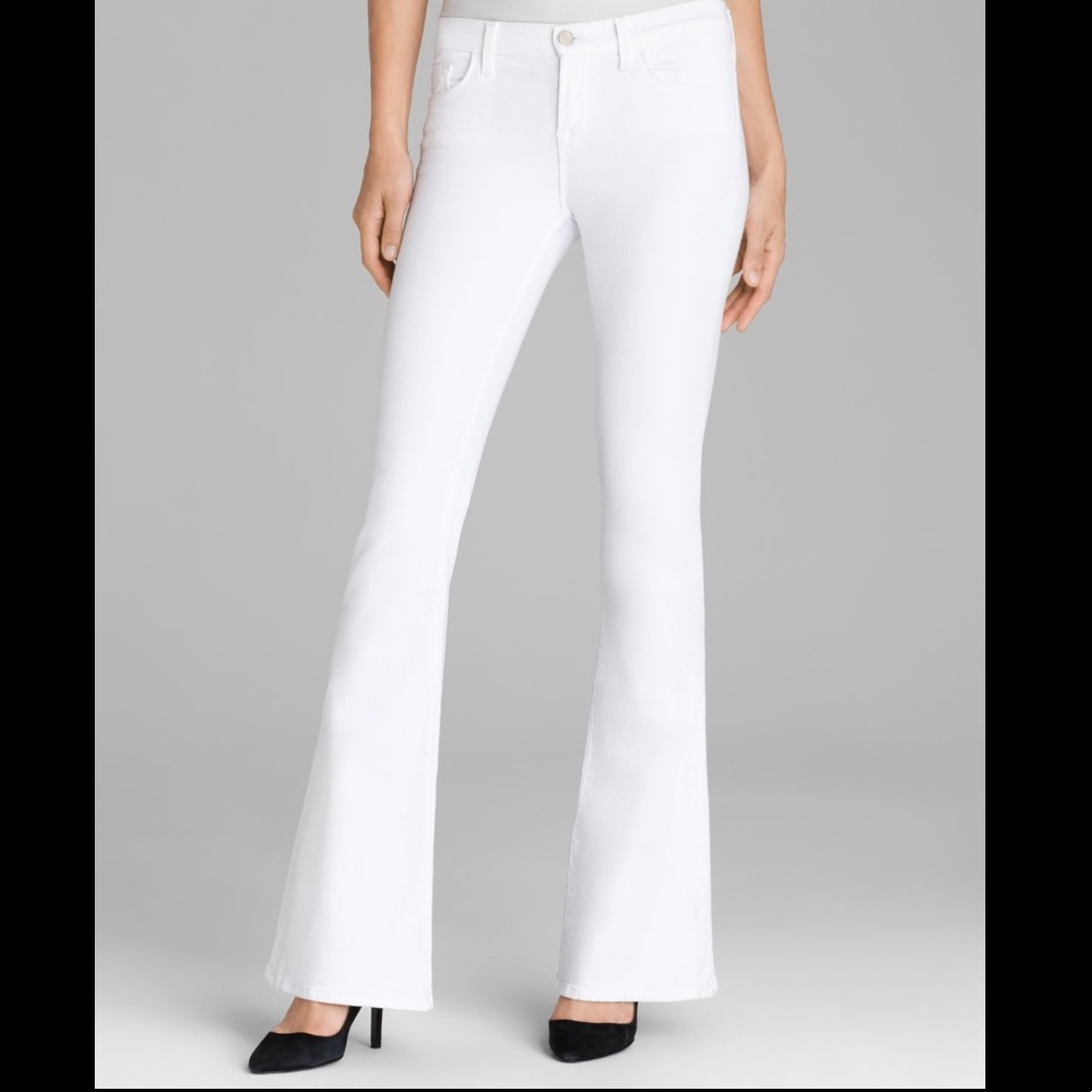 J Brand White "Martini" flare jeans